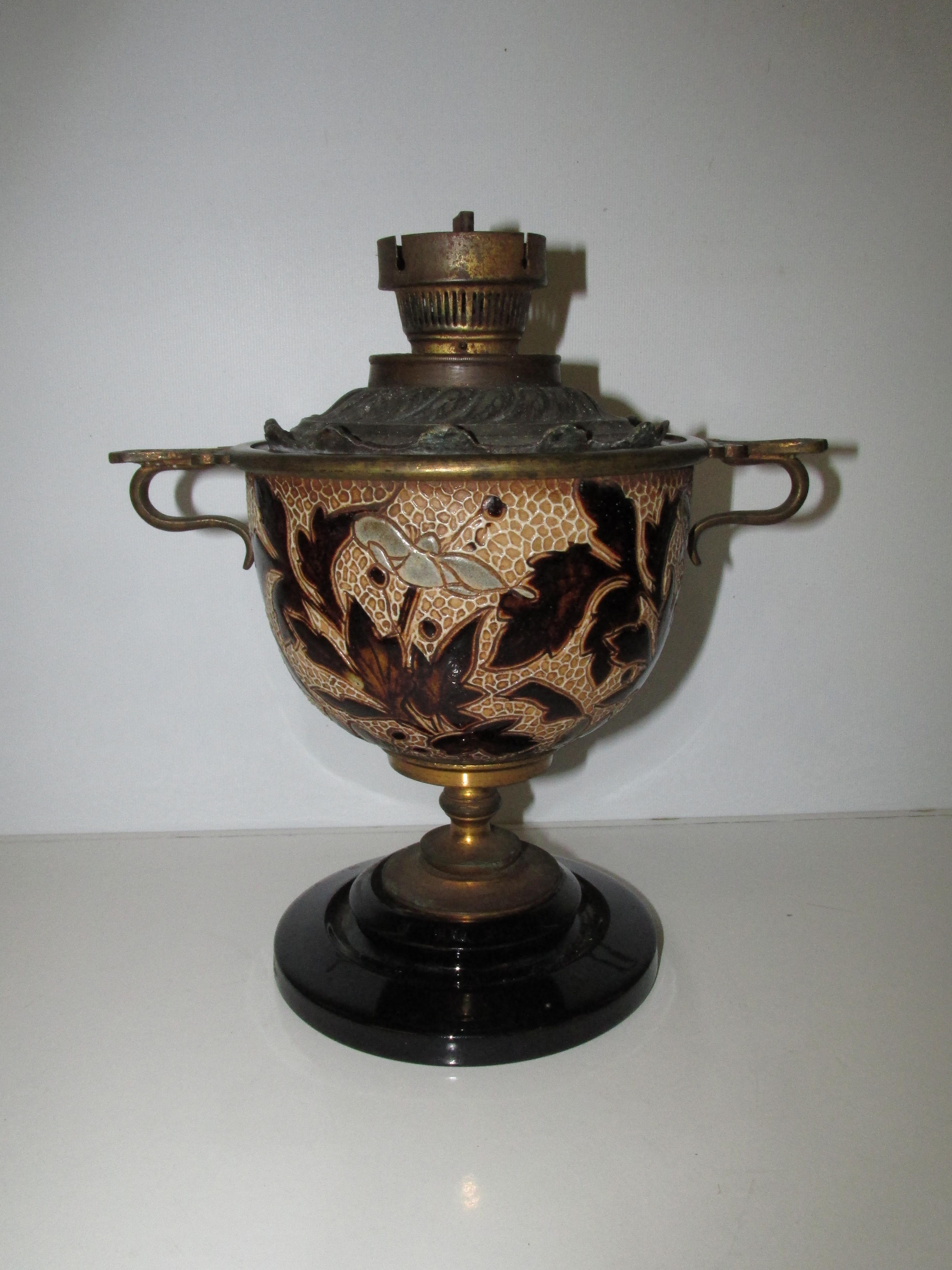 Doulton Stoneware Oil Lamp Base Edith Lupton 1875-