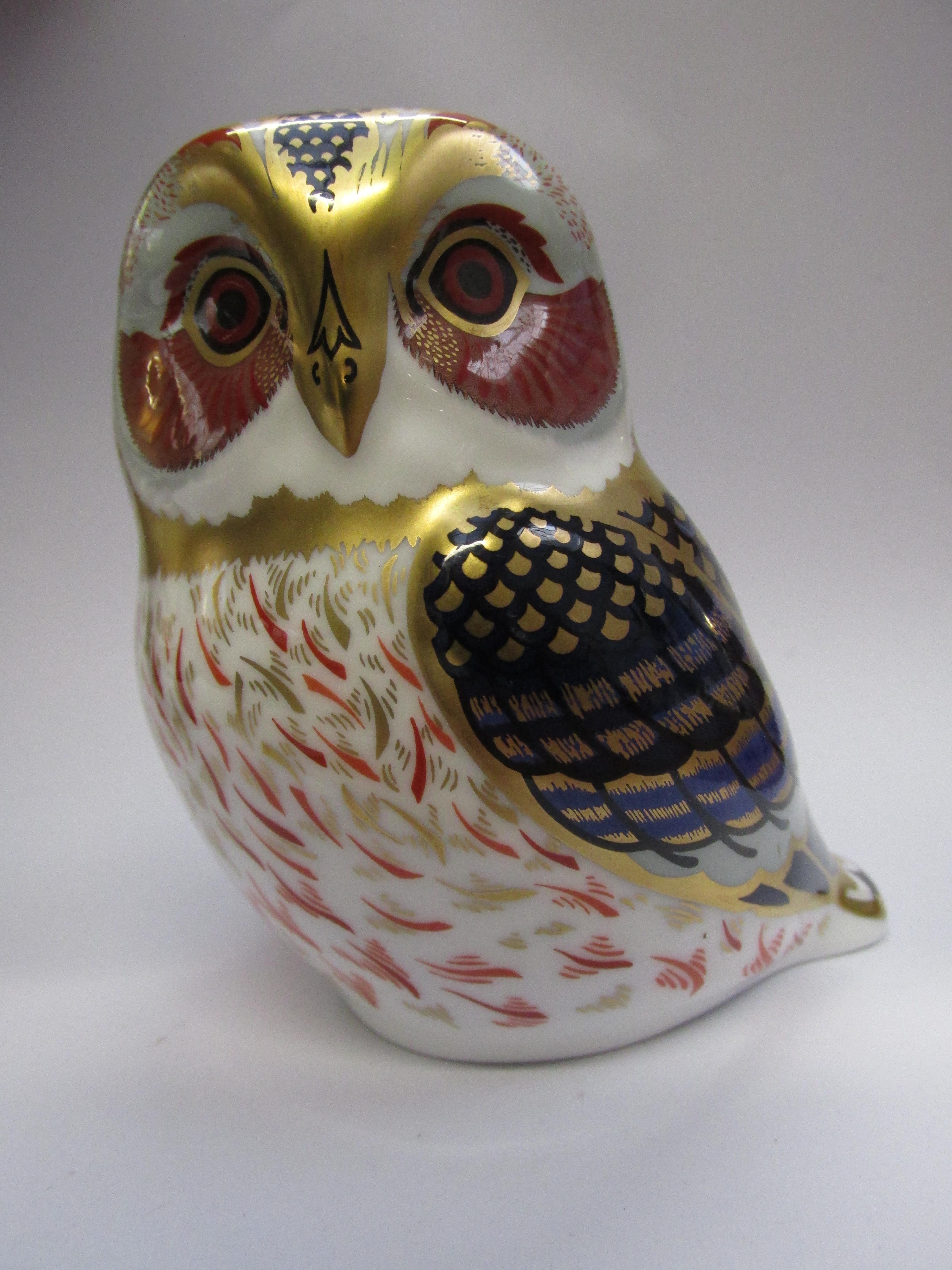 Royal Crown Derby Tawny Owl with Gold Stopper