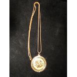 17ct Gold Chain and Pendant stamped 705. Weight 17