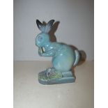 Beswick Blue Glazed Rabbit No316. Height 18cm