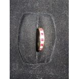 18ct Gold diamond & ruby ring, set with 4 diamonds