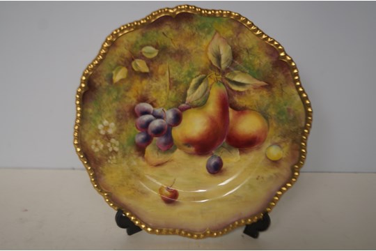 Royal Worcester hand painted Fruit Study plate, sh