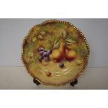 Royal Worcester hand painted Fruit Study plate, sh