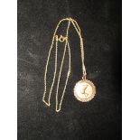 17ct Gold Egyptian Pendant suspended on a 9ct Gold