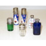 Collection of 6 Silver Victorian scent bottles all