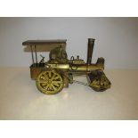 Solid Brass Wilesco Steam Roller, Length 30cm