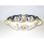 Victorian handled fruit bowl with coat of arms Dia