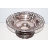 Edwardian silver pedestal bowl with reticulated de