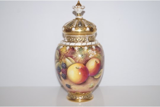 Royal Worcester hand painted Fruit Study potpourri