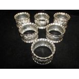 6 Good quality napkin rings with Sheffield Hallmar