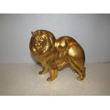 Minton Gold Coloured Lion. Height 15cm