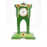 Art nouveau Eichwald ceramic clock with precista m