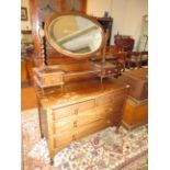 Oak barley twist dressing table