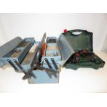 Bosch drill together with cantilever tool box