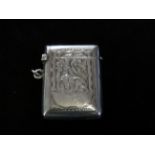 Late Victorian silver vetsa case with vacant carto