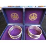 Pair of cased silver jubilee napkin rings