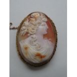 9ct Gold cameo brooch (Large)