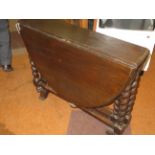 Oak barley twist gate leg table