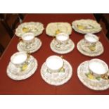 Burslem Jane ridge tea set for 6