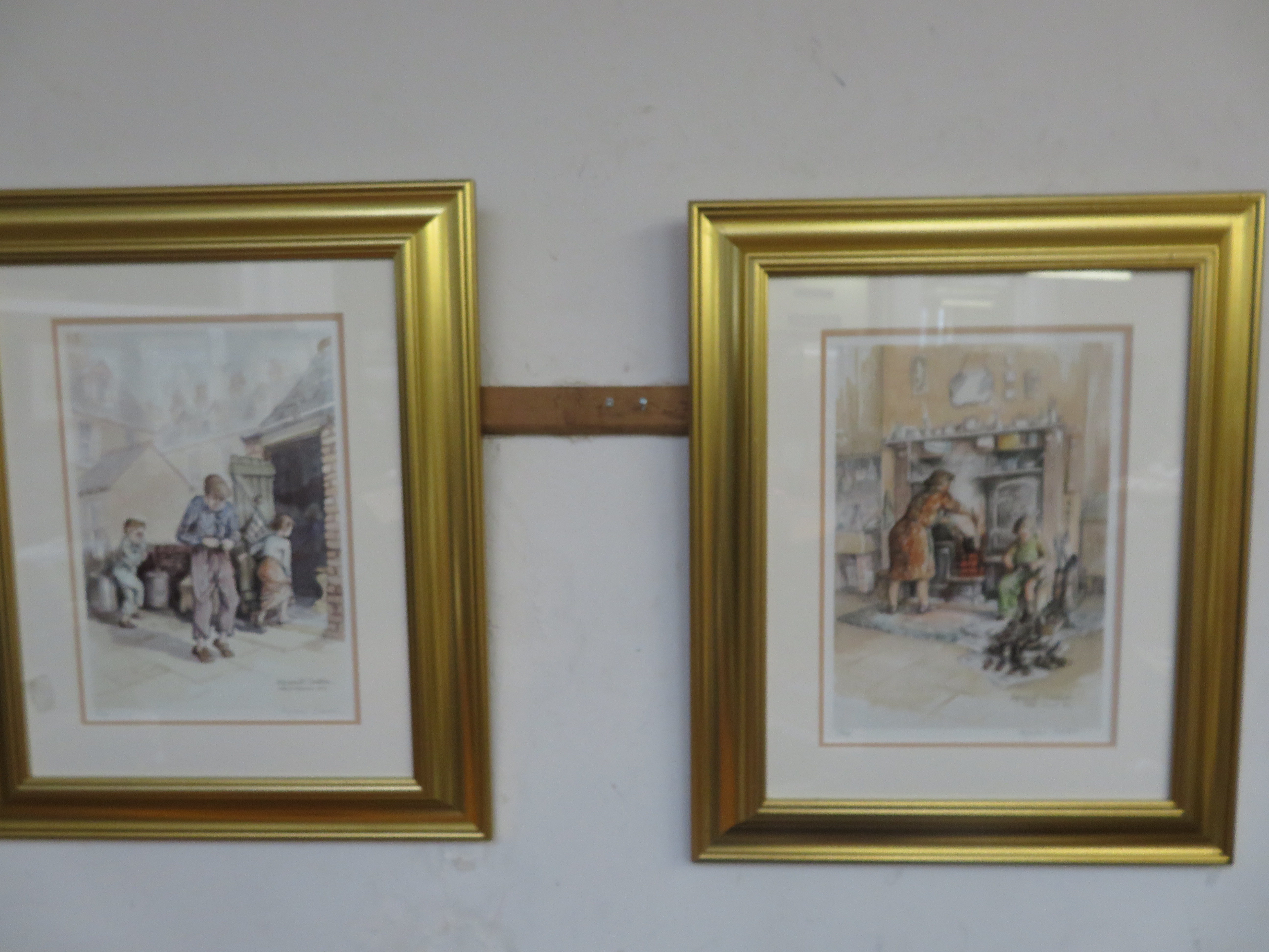 Pair of limited edition framed prints signed Marga