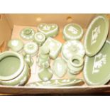 Good collection of green Wedgwood jasper ware