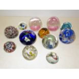 Collection of glass paperweights