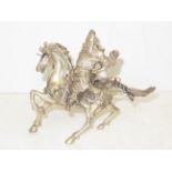 Silver plated figure of a samurai on horseback Hei