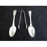 2x Georgina silver spoons together with a later pa