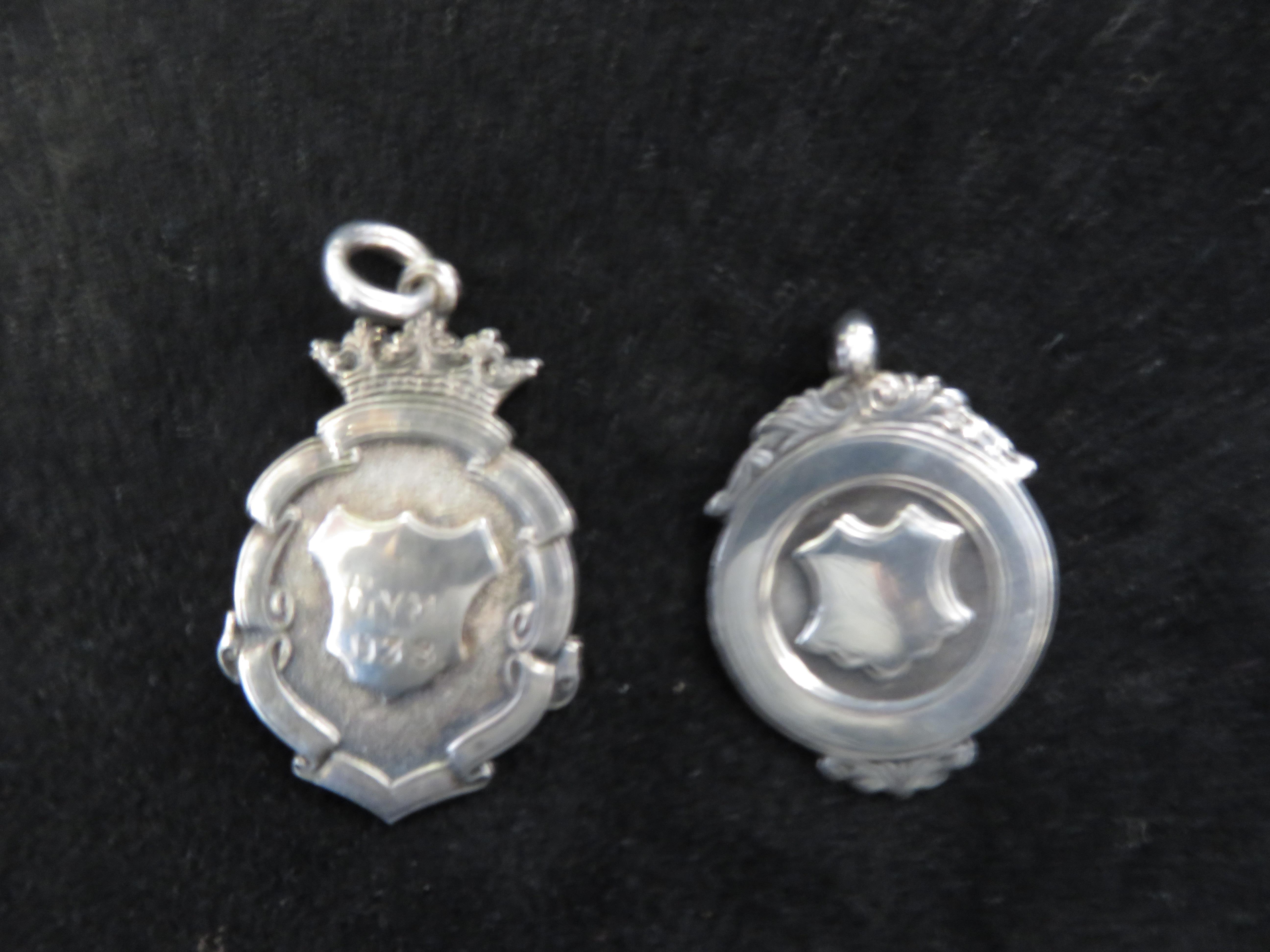 2x Silver hallmarked fobs