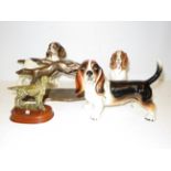 Pair of art deco style resin grey hounds together