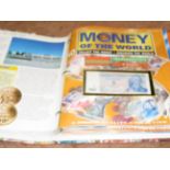 Money of world coin & bank notes collection