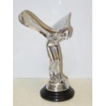 Large spirit of ecstasy on marble base Height 37 c