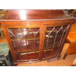 Mahogany display cabinet on ball & claw feet