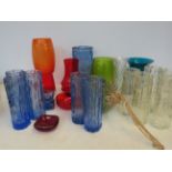 Collection of art glass to include Whitefriars wit