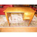 Vintage medium oak writing desk with unusually pla