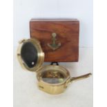 Boxed brass compass
