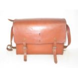 French postman's multi compartment leather bag (La