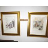 Pair of limited edition framed prints signed Marga