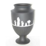 Wedgwood black & white vase boxed Height 20 cm