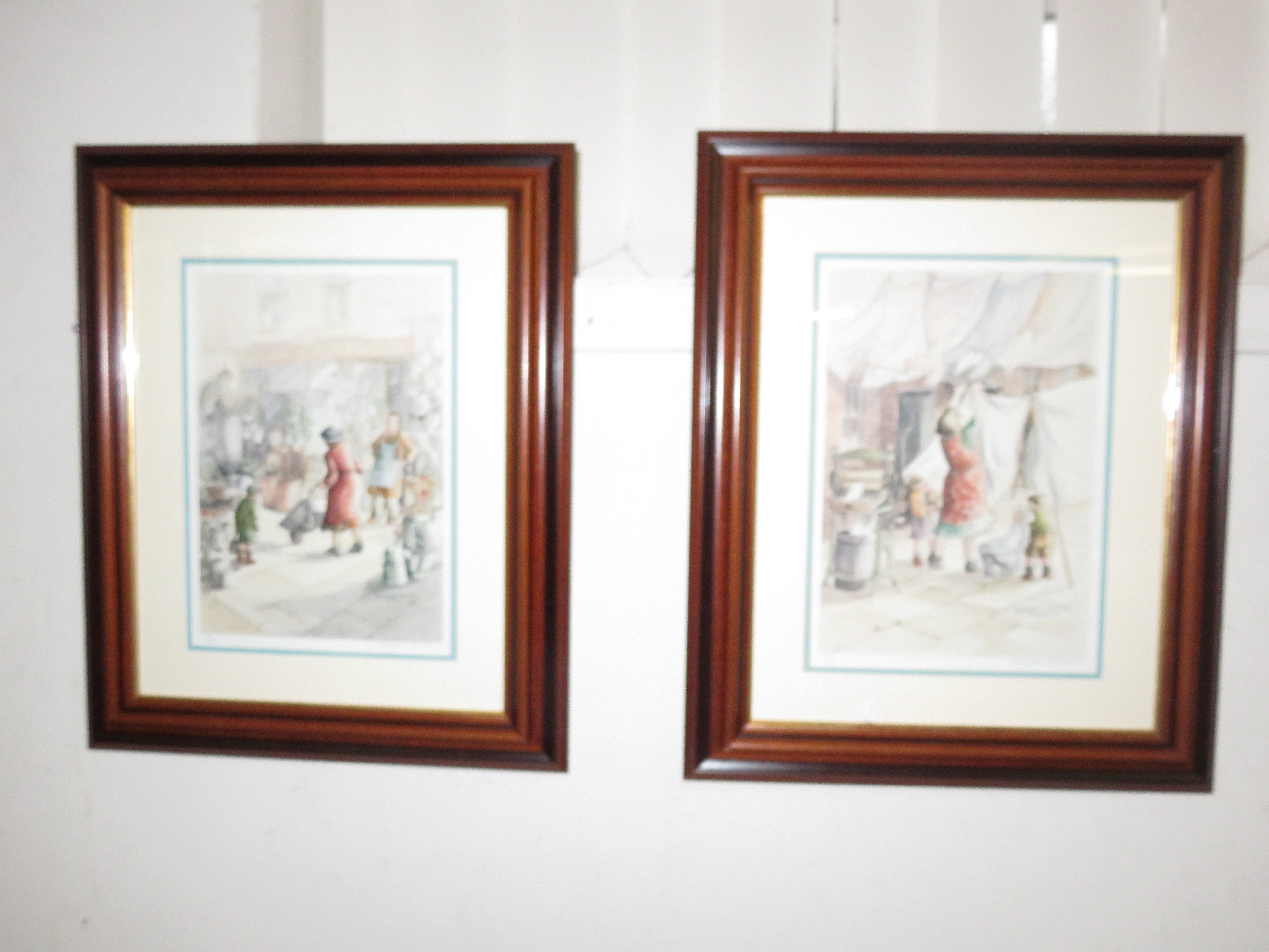 Pair of limited edition framed prints signed Marga