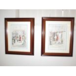 Pair of limited edition framed prints signed Marga