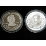 Silver Queen mother 50 pence coin together with Ro