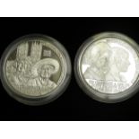 2x Silver Queen mother commemorative 50 pence coin