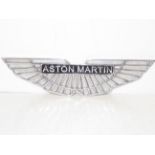 Chromed Aston Martin sign Width 30 cm