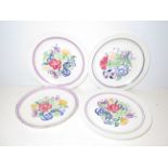 4 Poole pottery plates