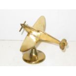 Brass desk aeroplane Wing span 20 cm