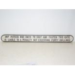 Cast iron railway sign 3ft