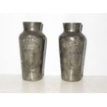 Pair of Etain Francais pewter vases signed A.Villi