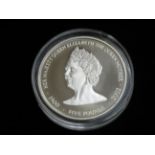 Silver Queen mother 5 pound coin