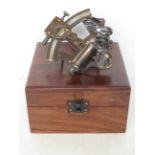 Boxed brass sextant Kelvin & Hughes